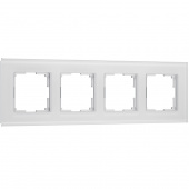 Рамка из стекла на 4 поста Senso белый soft-touch W0043101
