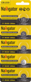 Элемент питания литиевый CR1220 94 778 NBT-CR1220-BP5 (блист.5шт) Navigator 94778