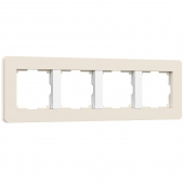 Рамка из поликарбоната на 4 поста Split айвори/белый, soft-touch W0043066