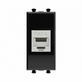 Розетка компьютерная 1мод. Avanti "Черный квадрат" RJ45 модульная кат.6 экранир. DKC 4402791