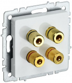 Аудиорозетка 4-м BRITE РА10-БрБ механизм бел. IEK BR-S40-K01