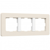Рамка из поликарбоната на 3 поста Split айвори/белый, soft-touch W0033066