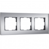 Рамка из стекла на 3 поста Senso серебряный soft-touch W0033106