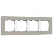 Рамка из поликарбоната на 4 поста Split дымчатый/белый, soft-touch W0043067