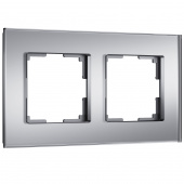 Рамка из стекла на 2 поста Senso серебряный soft-touch W0023106