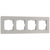 Рамка из стекла на 4 поста Senso дымчатый soft-touch W0043117