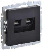 Розетка компьютерная двойн. СП RJ45 кат.6 BRITE РК11-2-БрЧ механизм черн. IEK BR-K20-2-K02