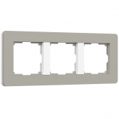Рамка из поликарбоната на 3 поста Split дымчатый/белый, soft-touch W0033067