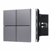 Arlight INTELLIGENT ARLIGHT Кнопочная панель KNX-304-23-IN Grey (BUS, Frameless) (IARL, IP20 Металл, 2 года)