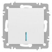 Выключатель 1-кл. СП Accent 6-102-01 10А IP20 250В с подсветкой AL/CU бел. Intro Б0063445
