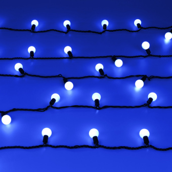 Arlight Светодиодная гирлянда ARD-BALL-CLASSIC-D23-10000-BLACK-80LED BLUE (230V, 3.5W) (Ardecoled, IP65)